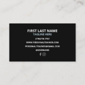 Minimalist Luxury Gym Trainer Coach Weight Fitness Visitenkarte (Rückseite)