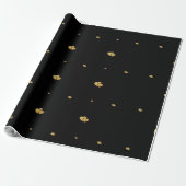 Minimalist Luxury Interlocking Gold Hearts on Blac Geschenkpapier (Ungerollt)