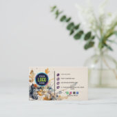 Minimalist Luxury Ivory Flower Boutique  Visitenkarte (Stehend Vorderseite)