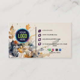 Minimalist Luxury Ivory Flower Boutique Visitenkarte