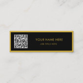 Minimalist M Gold Black Script QR White Telefonnummerkarte (Vorderseite)