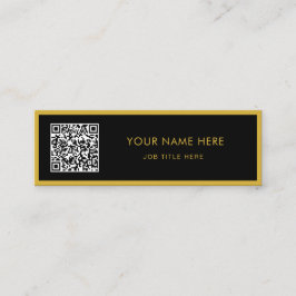 Minimalist M Gold Schwarz Schrift QR Weiß Telefonnummerkarte