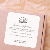 Minimalist Macaron Bakery Ingredient Quadratischer Aufkleber
