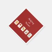 Minimalist Mahjong Flower Tiles Paper Napkin Serviette (Ecke)