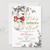 Minimalist Making Spirits Bright Cocktail Party Einladung (Vorderseite)