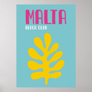 Minimalist Malta Coastal Decor Poster