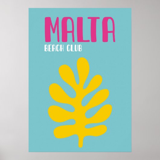 Minimalist Malta Coastal Decor Poster (Vorne)