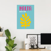Minimalist Malta Coastal Decor Poster (Heimbüro)
