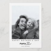 Minimalist Mama Calligraphy Happy Mother's Photo Karte (Vorderseite)