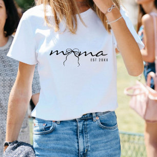 Minimalist Mama Lettering mit Schleife Frauen Tri-Blend Shirt