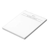 Minimalist Männlich | Initialen und Name Notizblock (Rotiert)