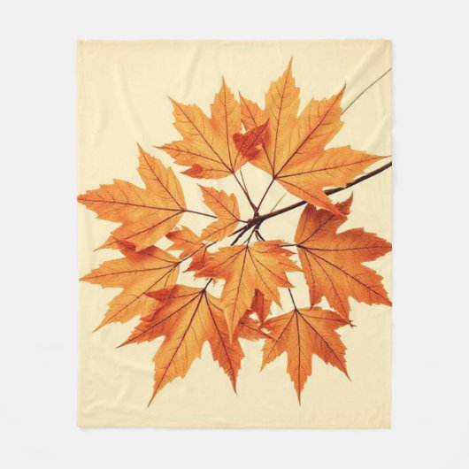 Minimalist Maple Leaves Art – Botanical Print Fleecedecke (Vorderseite)