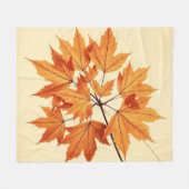 Minimalist Maple Leaves Art – Botanical Print Fleecedecke (Vorderseite (Horizontal))