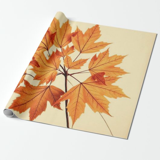 Minimalist Maple Leaves Art – Botanical Print Geschenkpapier (Ungerollt)