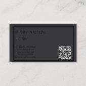 Minimalist Mate Black QR Visitenkarte (Vorderseite)