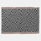 Minimalist Maze Fill Black Pattern Decke (Vorderseite)