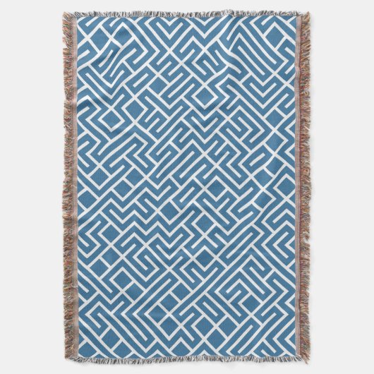 Minimalist Maze Fill Blue Pattern Decke (Vorderseite Vertikal)
