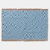 Minimalist Maze Fill Blue Pattern Decke (Vorderseite)