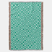 Minimalist Maze Fill Emerald Pattern Decke (Vorderseite Vertikal)