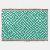 Minimalist Maze Fill Emerald Pattern Decke (Vorderseite)