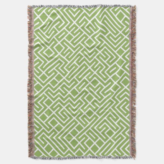 Minimalist Maze Fill Green Pattern Decke (Vorderseite Vertikal)