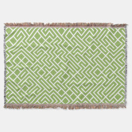 Minimalist Maze Fill Green Pattern Decke