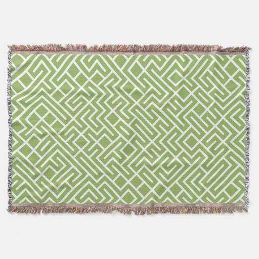 Minimalist Maze Fill Green Pattern Decke (Vorderseite)
