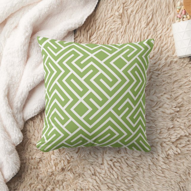 Minimalist Maze Fill Green Pattern Kissen (Decke)