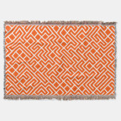 Minimalist Maze Fill Orange Pattern Decke (Vorderseite)