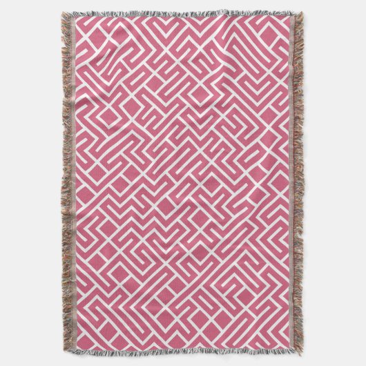 Minimalist Maze Fill Pink Pattern Decke (Vorderseite Vertikal)