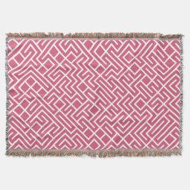 Minimalist Maze Fill Pink Pattern Decke