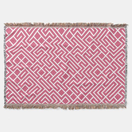 Minimalist Maze Fill Pink Pattern Decke (Vorderseite)