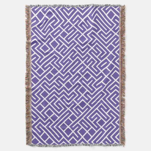 Minimalist Maze Fill Purple Pattern Decke (Vorderseite Vertikal)