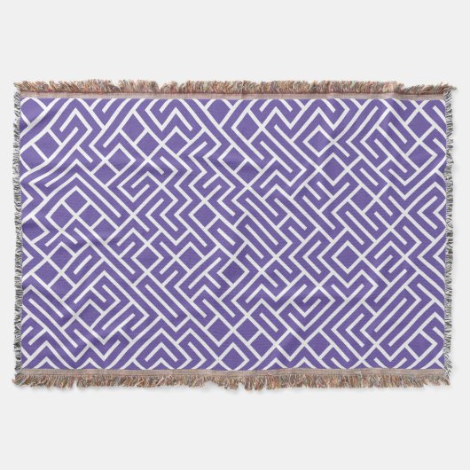 Minimalist Maze Fill Purple Pattern Decke (Vorderseite)
