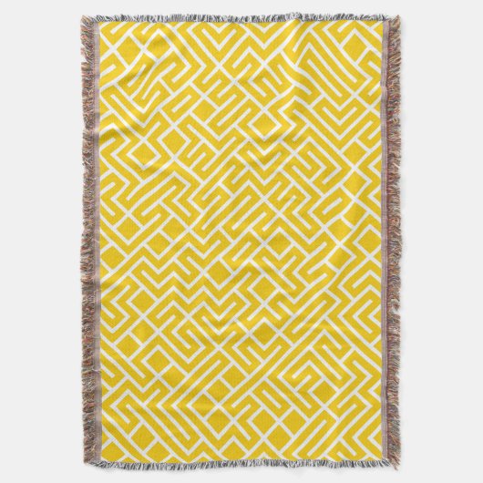 Minimalist Maze Fill Yellow Pattern Decke (Vorderseite Vertikal)