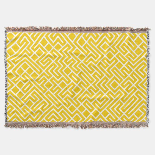 Minimalist Maze Fill Yellow Pattern Decke (Vorderseite)