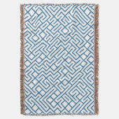 Minimalist Maze Lines Blue Pattern Decke (Vorderseite Vertikal)
