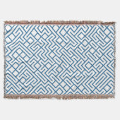 Minimalist Maze Lines Blue Pattern Decke (Vorderseite)