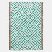 Minimalist Maze Lines Emerald Pattern Decke (Vorderseite Vertikal)
