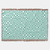 Minimalist Maze Lines Emerald Pattern Decke (Vorderseite)
