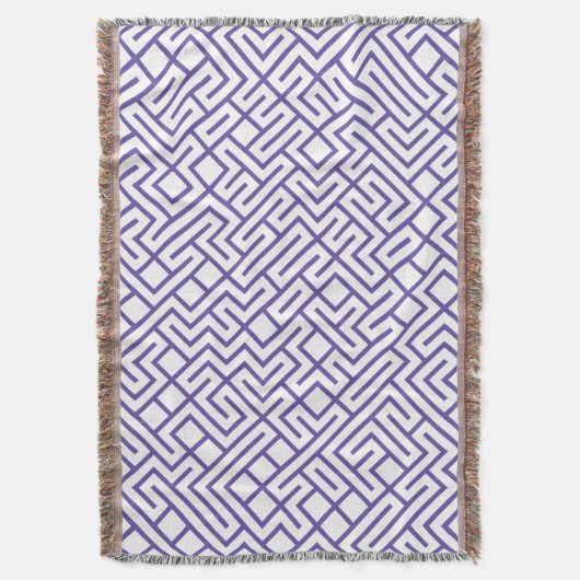 Minimalist Maze Lines Purple Pattern Decke (Vorderseite Vertikal)