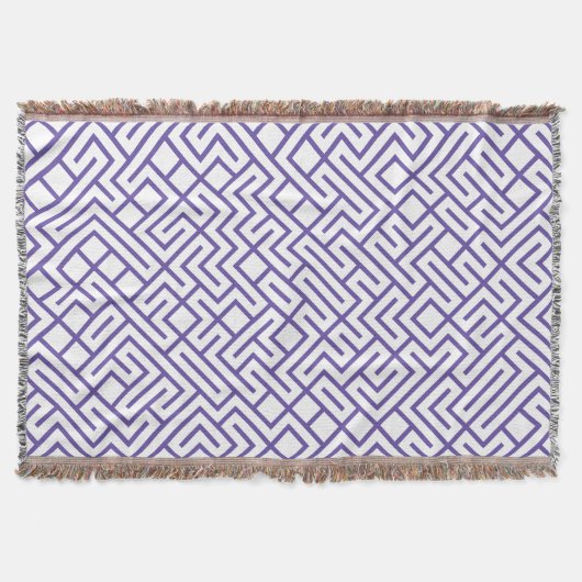 Minimalist Maze Lines Purple Pattern Decke (Vorderseite)