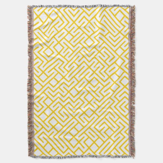Minimalist Maze Lines Yellow Pattern Decke (Vorderseite Vertikal)