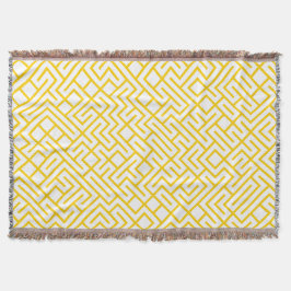 Minimalist Maze Lines Yellow Pattern Decke