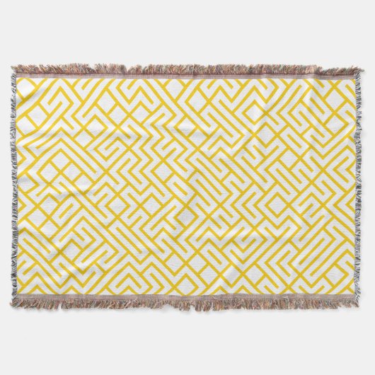 Minimalist Maze Lines Yellow Pattern Decke (Vorderseite)