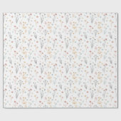 Minimalist Meadowcore Neutral Wildflowers Pattern Geschenkpapier (Flach)