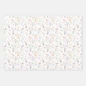 Minimalist Meadowcore Neutral Wildflowers Pattern Geschenkpapier Set (Vorderseite)