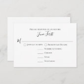 Minimalist Meal Choice Modern Template RSVP Karte (Vorne/Hinten)
