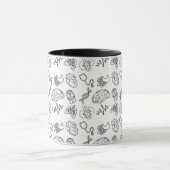 Minimalist Medical Icons Pattern Black Combo Mug Tasse (Zentrum)