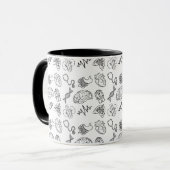 Minimalist Medical Icons Pattern Black Combo Mug Tasse (Vorderseite Links)